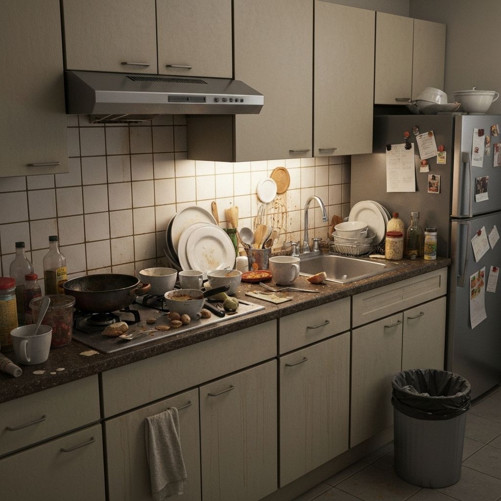 قبل - تنظيف المطبخ